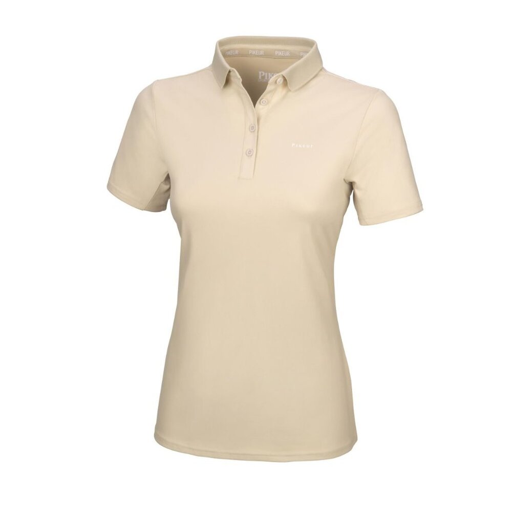 Pikeur Women's Dasha Polo Short Sleeve Equestrian Horse Vanilla Cream Size 38